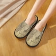 thumbnail image 6 of Fotbe Vintage World Map Pattern Women's Fuzzy Slippers Plush Slippers Fluffy Winter House Shoes Indoor and Outdoor-Medium, 6 of 8