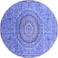 thumbnail image 1 of Ahgly Company Indoor Round Abstract Blue Modern Area Rugs, 8' Round, 1 of 4