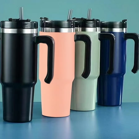 

Kyoffiie 30 oz Insulated Water Bottle 304 Stainless Steel Water Bottle with Straw and Handle for Work Gym Travel