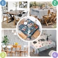 thumbnail image 4 of Dark Blue Christmas Santa Pattern Square Tablecloth,Waterproof Square Table Cover,Wipeable Spillproof Washable Table Cover for Home Kitchen Party Decor 42"X42"(107x107cm), 4 of 6