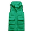 thumbnail image 4 of Spring Savings Clearance Lindreshi Puffer Vest Women Clearance Women Warm Pocket Hooded Coat Long Jacket Winter Sleeveless Down Parkas, 4 of 5