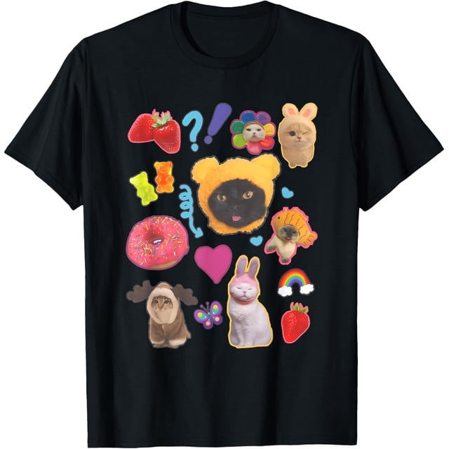 Y2k Silly Cat 90s Kawaii Aesthetic Cat Meme Camiseta