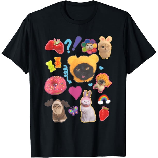 Y2k Silly Cat 90s Kawaii Aesthetic Cat Meme Camiseta