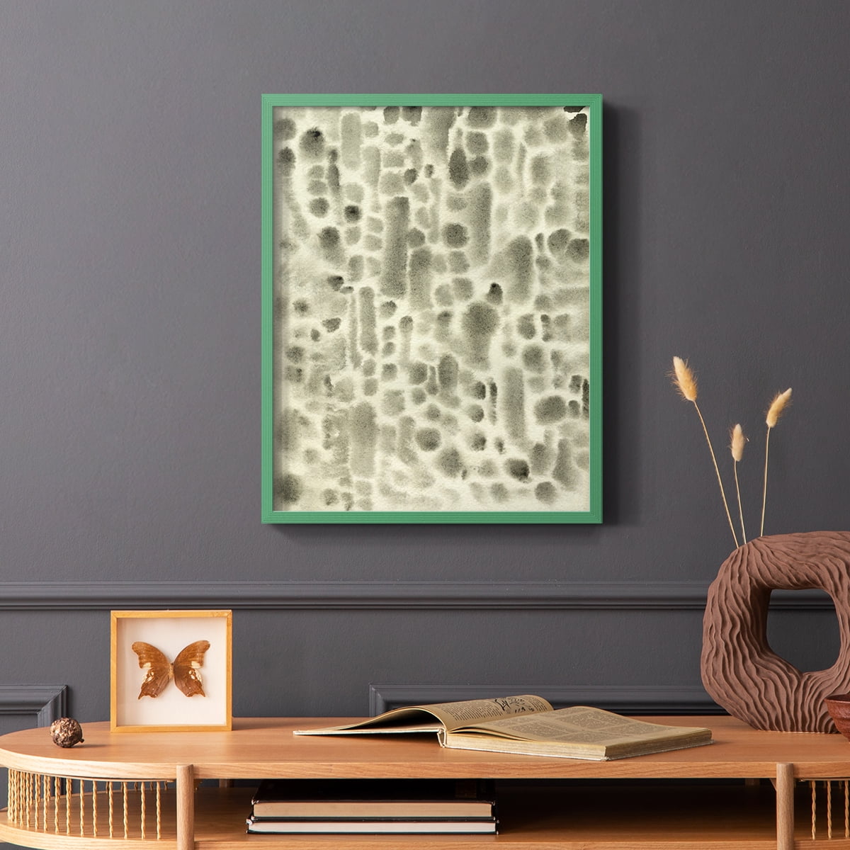 Watercolor Metric II Framed Print in Green Solid Wood 8 x 10 Framed Print