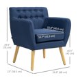 thumbnail image 3 of HOMCOM Fauteuil d'Appoint Moderne, Fauteuil à Accoudoirs Rembourré en Lin, Fauteuil Club Capitonné, 3 of 10