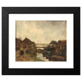 thumbnail image 2 of Jacob Maris 14x12 Black Modern Framed Museum Art Print Titled - Wooden Bridge Across a Canal at Rijswijk (C. 1878), 2 of 5
