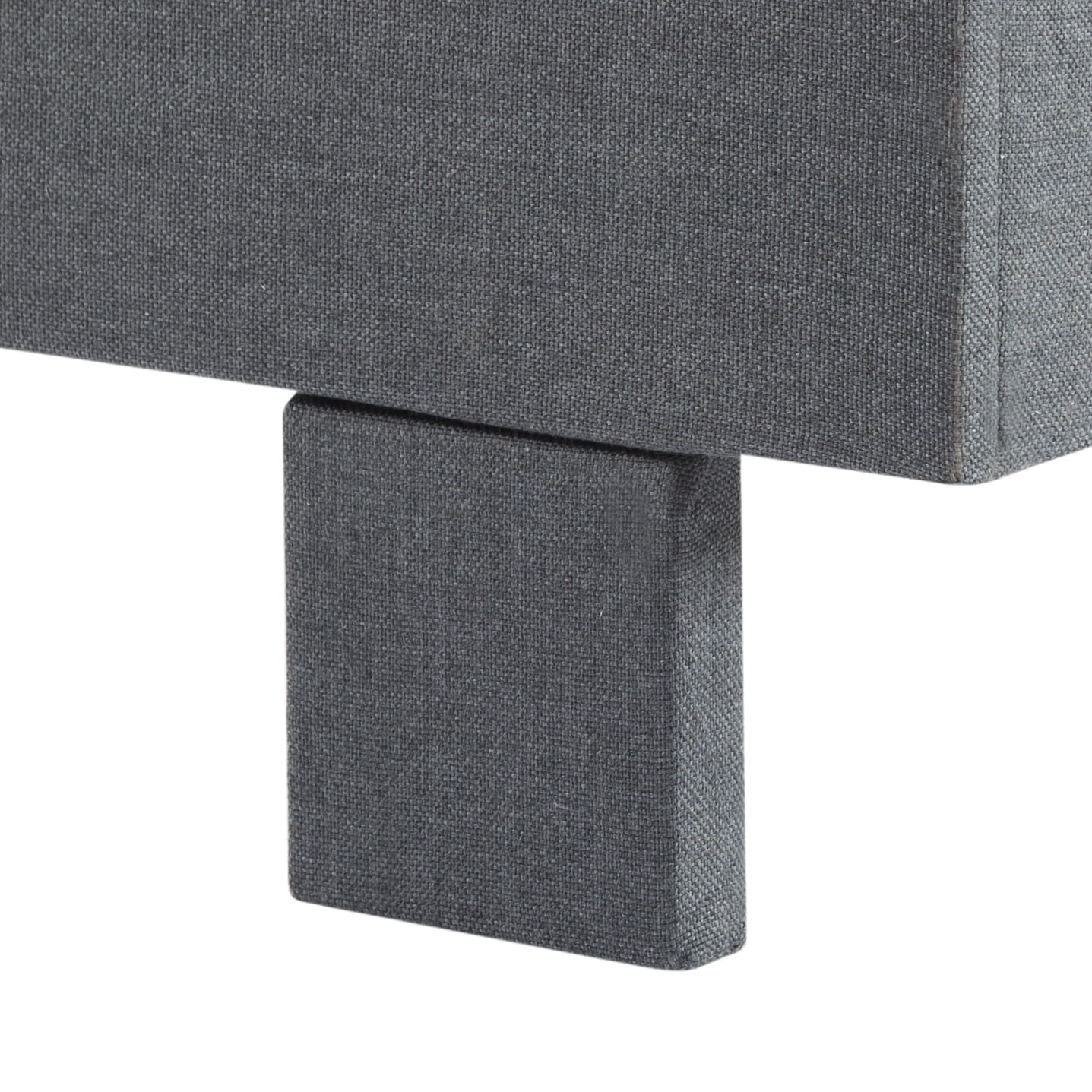 Gewnee King Size Platform Bed Frame with Upholstered Square Tufted Headboard,Wood Slats & Center Support Leg,Sturdy Wood Frame,No Box Spring Required.Dark Grey