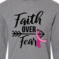 thumbnail image 4 of Inktastic Breast Cancer Awareness Faith over Fear with Pink Ribbon and Arrow Long Sleeve T-Shirt, 4 of 5