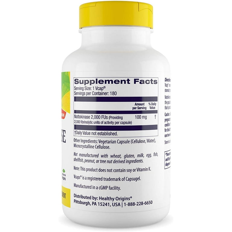 Healthy Origins Nattokinase 2000 FUs 180 vcaps | Premium