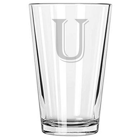 16OZ MONOGRAM BEER GLASS U