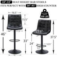 thumbnail image 3 of FIRAVOE Bar Stools Set of 4 (High Back)(24"-33" Adjustable) Counter Height Bar Stools, Modern Swivel Barstools Bar Chairs for Kitchen Island, Black, 3 of 9