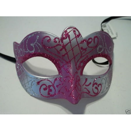 Purple Silver Gray Scroll Mardi Gras Masquerade Small Teen Kid Mask