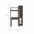 thumbnail image 4 of Triple Tree 63.9" Height Computer Desk with Bulit-in Bookshelf, Home Office Writing Desk Studying Table with 6 Storage Shelves for Living Room, Bedroom, Light Grey, 4 of 7