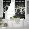 thumbnail image 5 of Fsddascl Halloween Blackout Curtains for Bedroom/Living Room, Thermal Insulated Kitchen Curtains, Boho Horror Skull Flower Leaf Black Grommet Darkening Window Treatment Drapes 42"x84"x2, 5 of 6