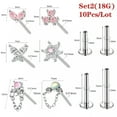 thumbnail image 4 of QQTDFG 10 Pcs/Lot Surgical Steel Labret Lip Rings Accessories Top with Base Jewelry Kit-Set 1 (20G), 4 of 9
