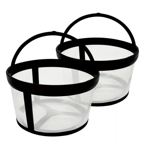 2 Pack Reusable #4 Coffee Filters Black Metal for 4-5 Cup Drip Coffee Makers