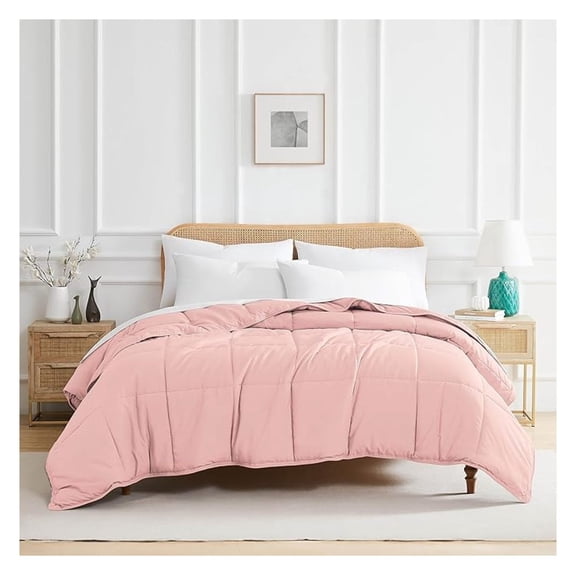 Pink Comforter, Queen/Full Size Bedding, Down- Comforter/Bedspread Queen Size, Soft Fluffy Comforters, Oversized, Easy Care, Pink