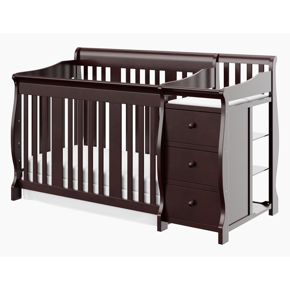 Storkcraft Portofino 4in1 Convertible Crib and Changer, Espresso