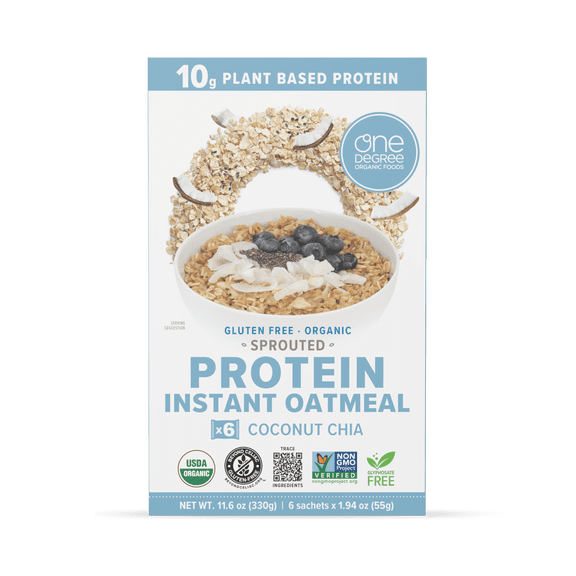 One Degree Organic Foods Gluten Free Sprouted Coconut Chia Protein Oatmeal