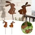 thumbnail image 2 of zhangmingg Rabbit Shaped Metal Garden Stake Set Decorative Animal Art for Courtyard Beds Pots Terraces 2PCS, 2 of 7