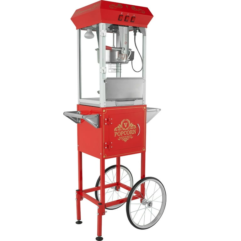 BENTISM Popcorn Popper Machine With Cart 8 Ounce Vintage Style