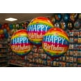 thumbnail image 4 of GRIND- Happy Birthday Rainbow Foil Balloons 3 Pack Party Decor Balloons, 4 of 4