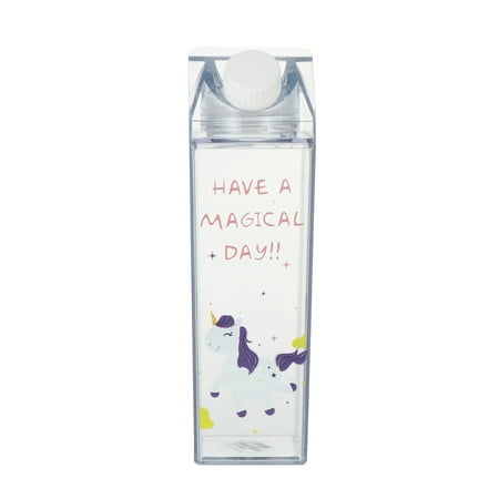 

1pc Household Lightweight Unicorn Milk Cup Transparent Practical Beverage Bottle