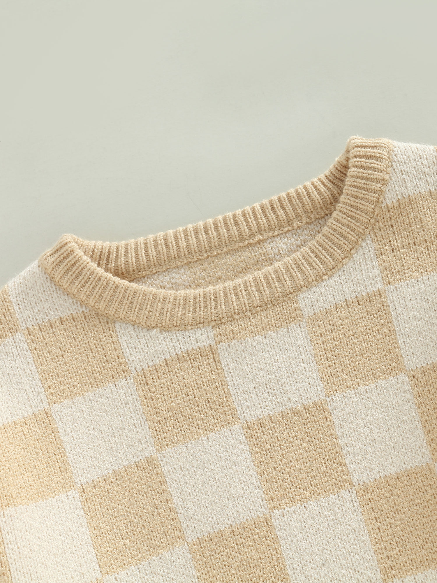Inevnen Toddler Baby Girl Boy Cardigan Knit Sweater Long Sleeve Crewneck  Button Up Checkerboard Knitwear Fall Winter Clothes 