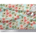 thumbnail image 2 of Soimoi Moss Georgette Fabric Ranunculus with Bunch Floral Print Sewing Fabric Yard 42 Inch Wide, 2 of 3