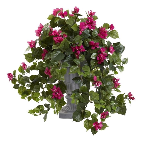 Nearly Natural 27" Bougainvillea Artificial Plant with Decorative Urn, Pink