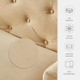 thumbnail image 5 of Mxfurhawa Futon Sofa Bed, 74" Convertible Sleeper Couch, Upholstered Loveseat with Adjustable Back, Arms and Metal Legs, Memory Foam Cushion, Suit for Living Room Office (Velvet - Beige), 5 of 7