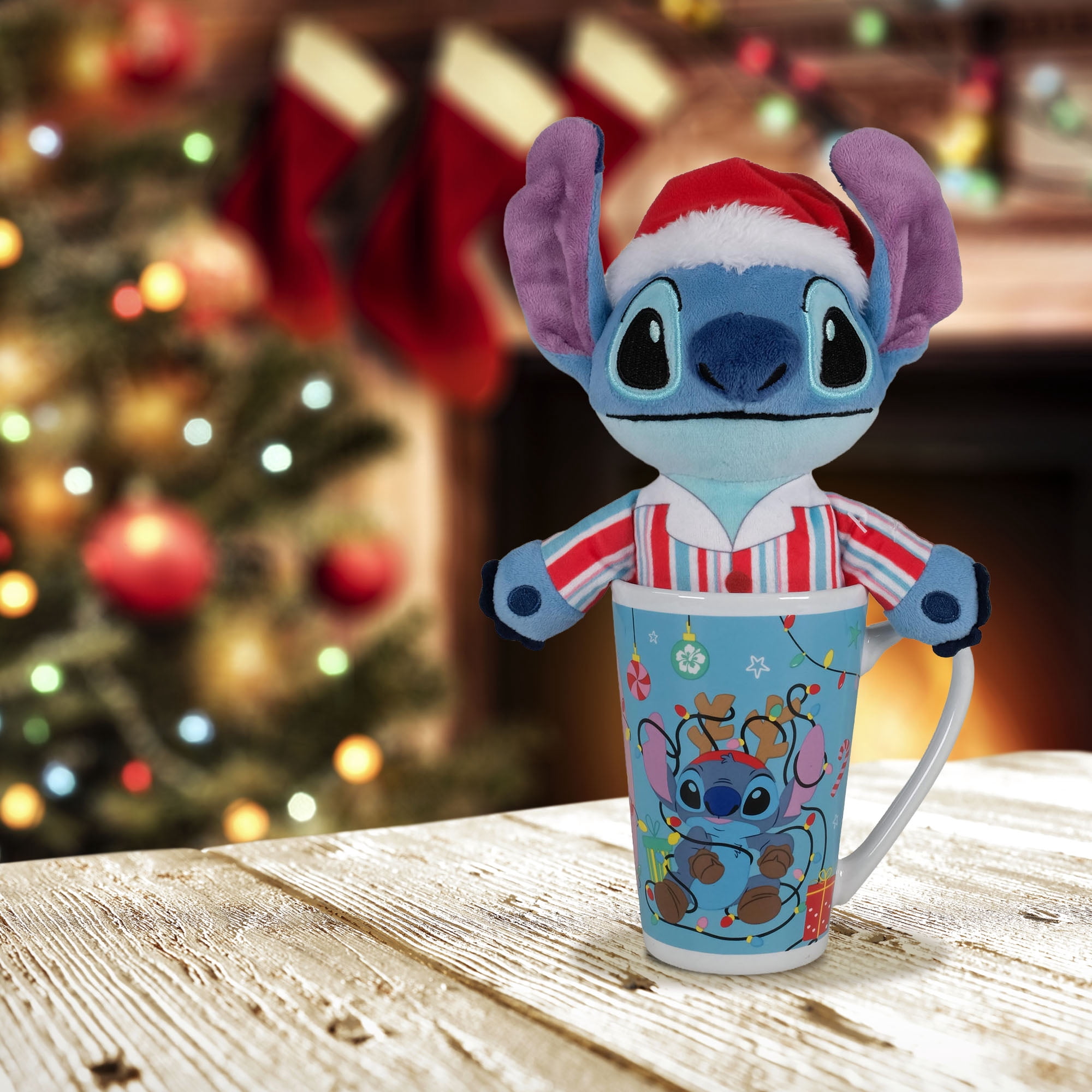Disney Stitch Holiday Giftable Mug and Removable Plush, 2-Piece Set