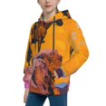 thumbnail image 2 of Picia Cliff Western Cowboy Pattern Youth Hoodie - Warm Pullover Sweatshirt with Kangaroo Pocket, Ideal for Boys and Girls-Large, 2 of 6
