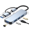 thumbnail image 1 of Convertidor USB 3.0 Hub Tipo de acoplamiento de expansión Adaptador multipuerto Extensiones portátiles delgadas Estación de datos Baoblaze adaptador de concentrador de la computadora, 1 of 8