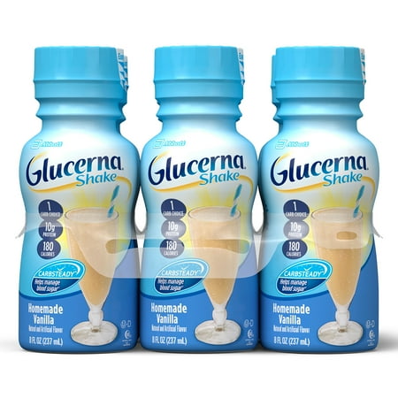Glucerna Snack Nutrition Shake, To Help Manage Blood Sugar, Homemade Vanilla, 8 Oz, 24 Ct