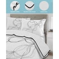 thumbnail image 4 of Modern White Twin Size Down Alternative Comforter, Lightweight Comforter Quilt Bedding Set with Pillow Shams Minimalist Abstract Ribbon A Sketch Rt All Seasons Bed Comforter Duvet Insert 68"x86", 4 of 7