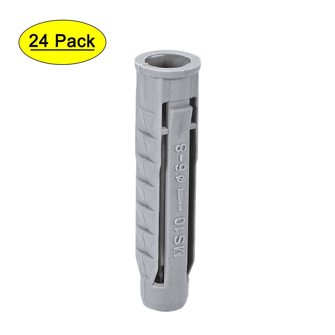10x50mm Expansion Pipe Wall Anchor Plastic Gray 24 Pack