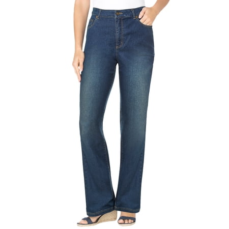 Woman Within Plus Size Stretch Denim Five-Pocket Bootcut Jeans