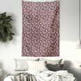 thumbnail image 3 of Floral Tapestry, Simplistic Foliage Silhouettes Illustration with Botanical Themes, Wall Hanging for Bedroom Living Room Dorm Decor, 40W X 60L Inches, Charcoal Grey Cream Coral, by Ambesonne, 3 of 5