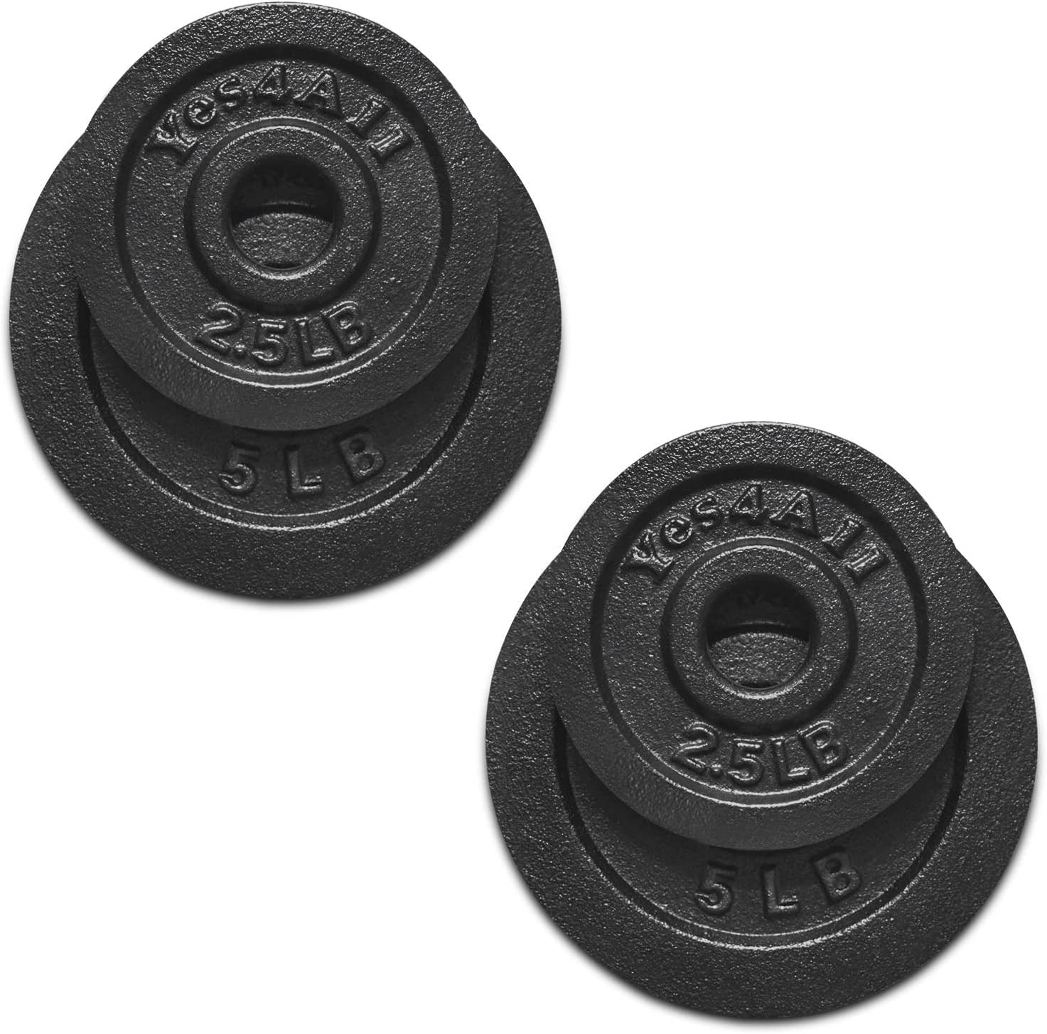Yes4All 1.15 inch Cast Iron Weight Plates Set for Dumbbells, Standard