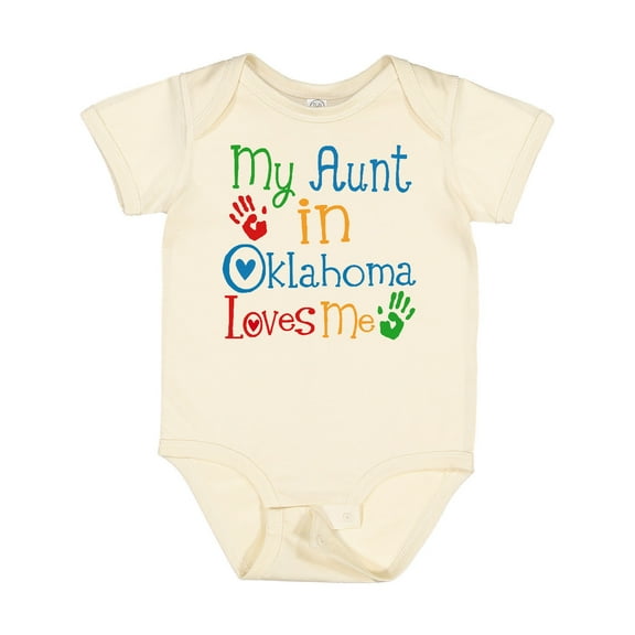 Inktastic My Aunt in Oklahoma Loves Me Boys or Girls Baby Bodysuit