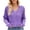 Purple, variant on Idoravan Women's Cardigans Women's Color Hollowed Out Knitted Cardigan Loose V-neck Long Sleeved Cardigan Tops