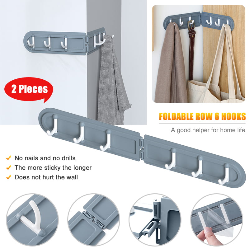 20 Pieces Adhesive Wall Hooks Wooden Hat Hooks No Drills Wall Mounted Coat Hanging Hook Sticky Hooks for Bathroom Bedroom Kitchen