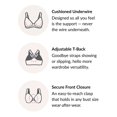 thumbnail image 2 of Glamorise Front Close T-Back Wonderwire Bra 1246, 2 of 7