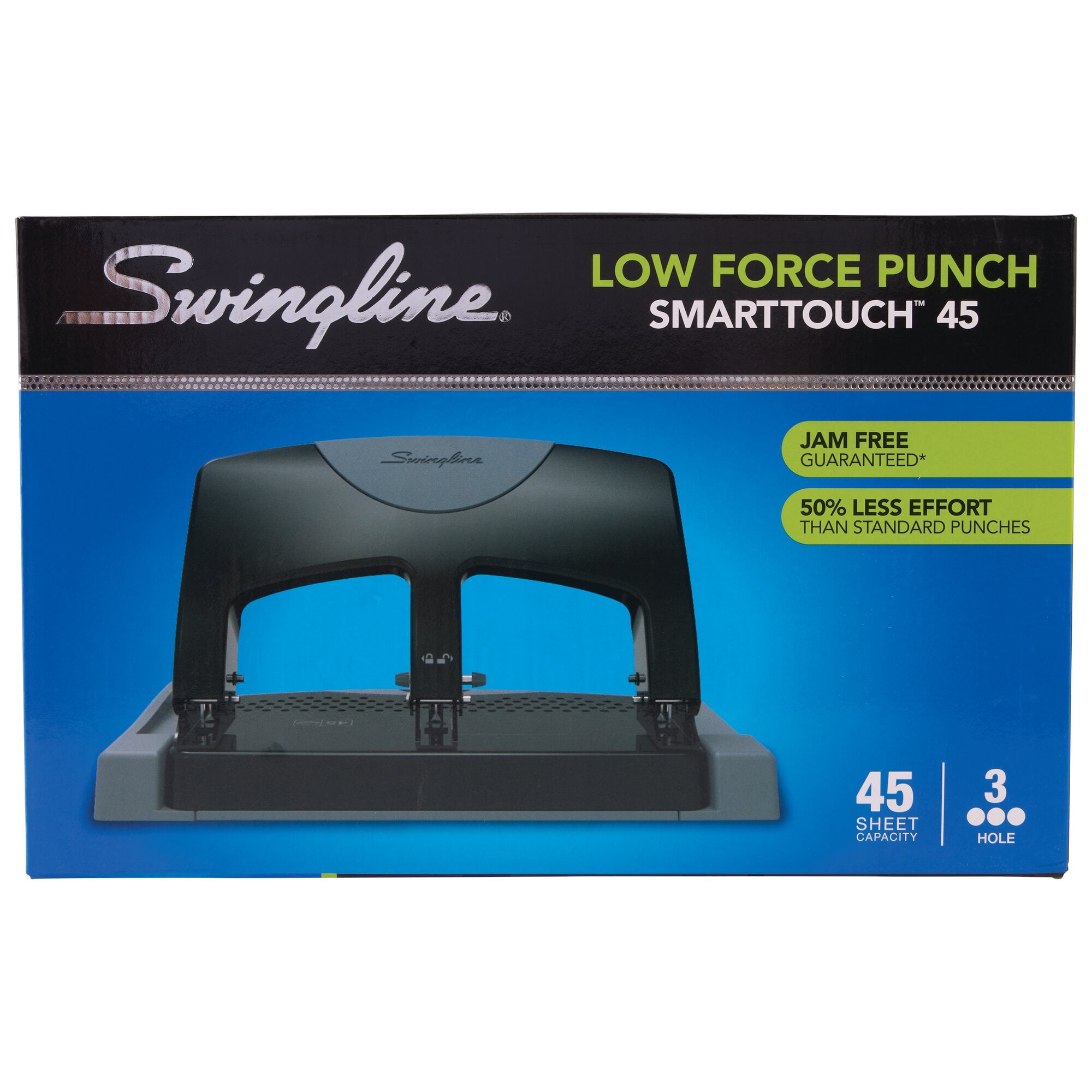 Swingline SmartTouch 3-Hole Punch, Low Force, 45 Sheets