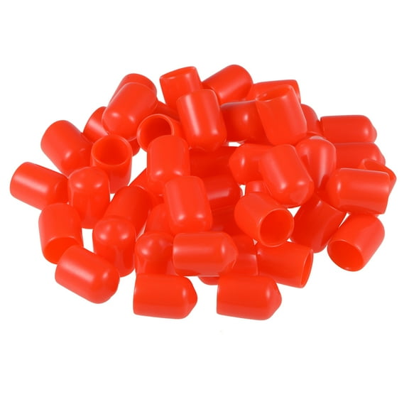 Protectores de rosca de tornillo de 3/8" de ID Tapa de extremo redondo Tapas de tubo rojo 50uds