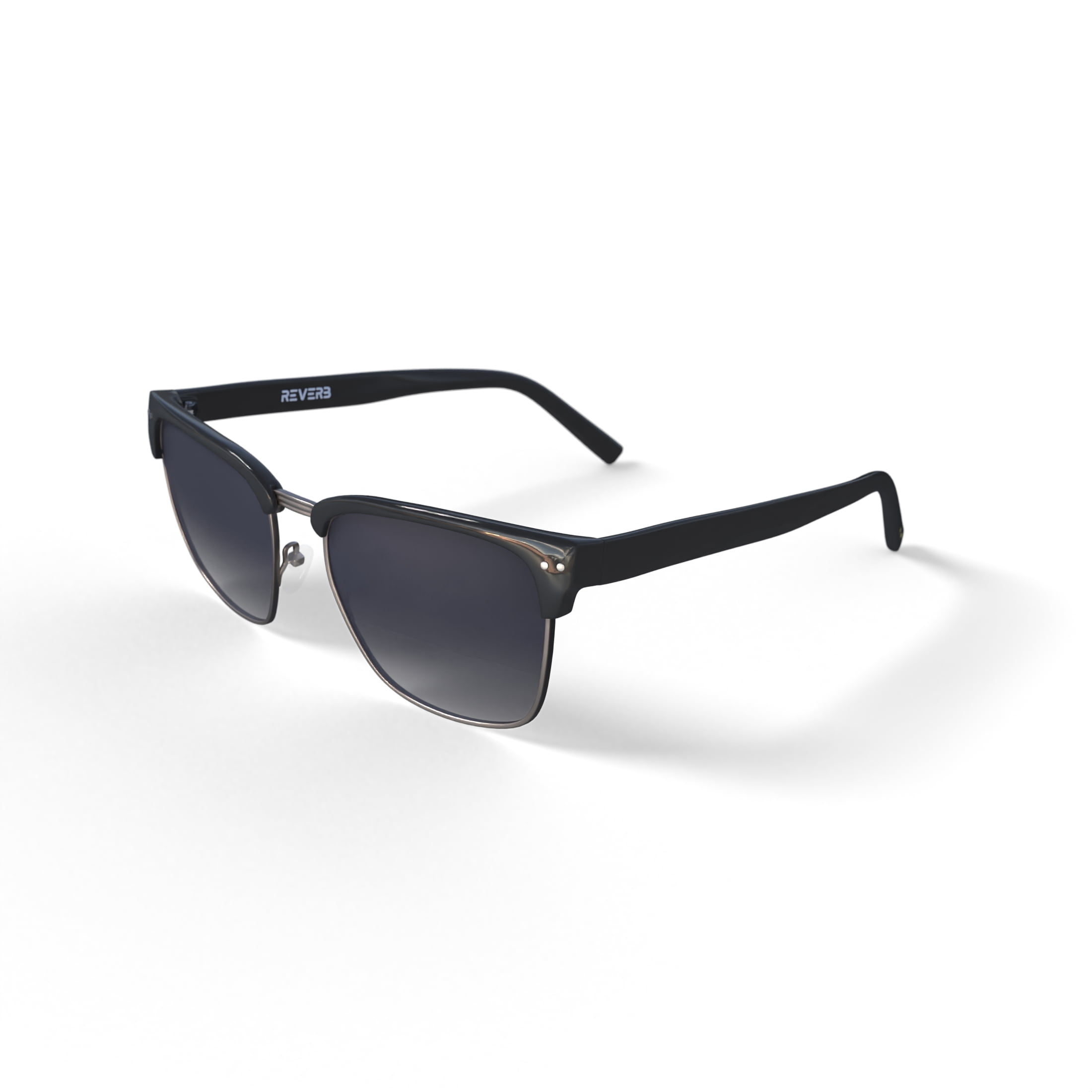 Reverb Men's Retro Rectangle Prescription Fashion Sunglasses, RVMOS3004, Black/Gold, 57-19-150, with Case