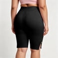 thumbnail image 2 of AKOEE Women's Plus Size Leggings Shorts with Side Buttons High Waist Stretchy Soft Workout Biker Yoga Shorts (2XL, Black), 2 of 8