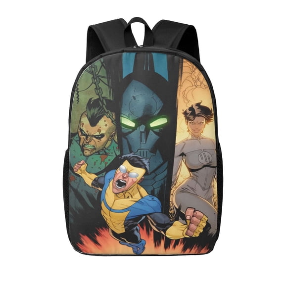 Invincible Backpacks 17 Inch Cartoon College School Laptop Bag Bookbag Lightweight Students Travel Shoulder Bag Daypack