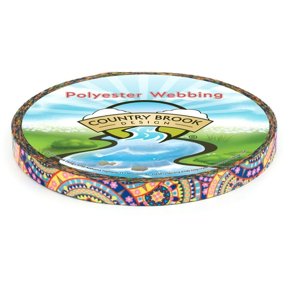 Country Brook Design® Yellow Boho Mandala Lite Tape (1/2 Inch, 5 Yards)